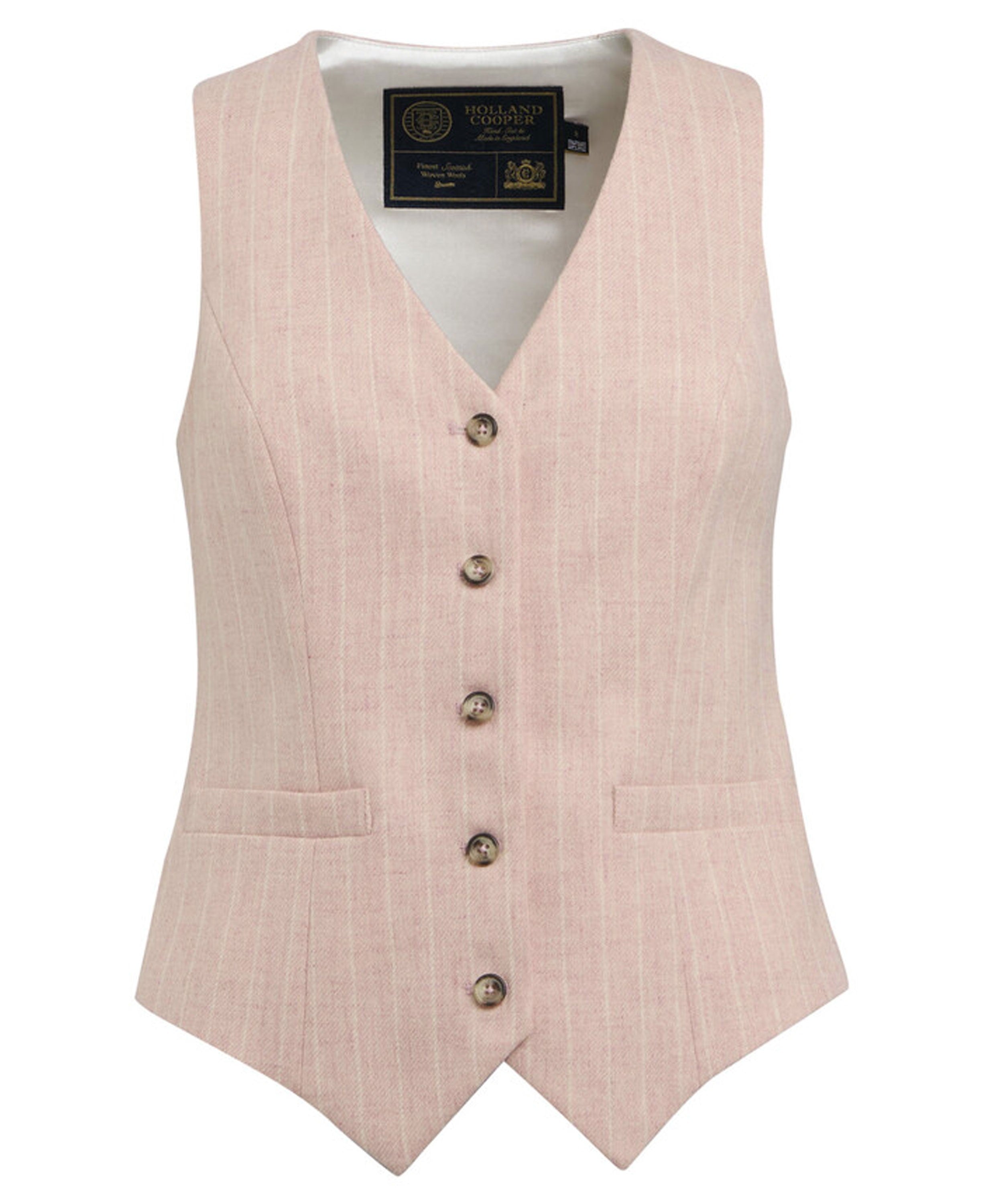 Hampton Waistcoat - Pink Chalk Pinstripe