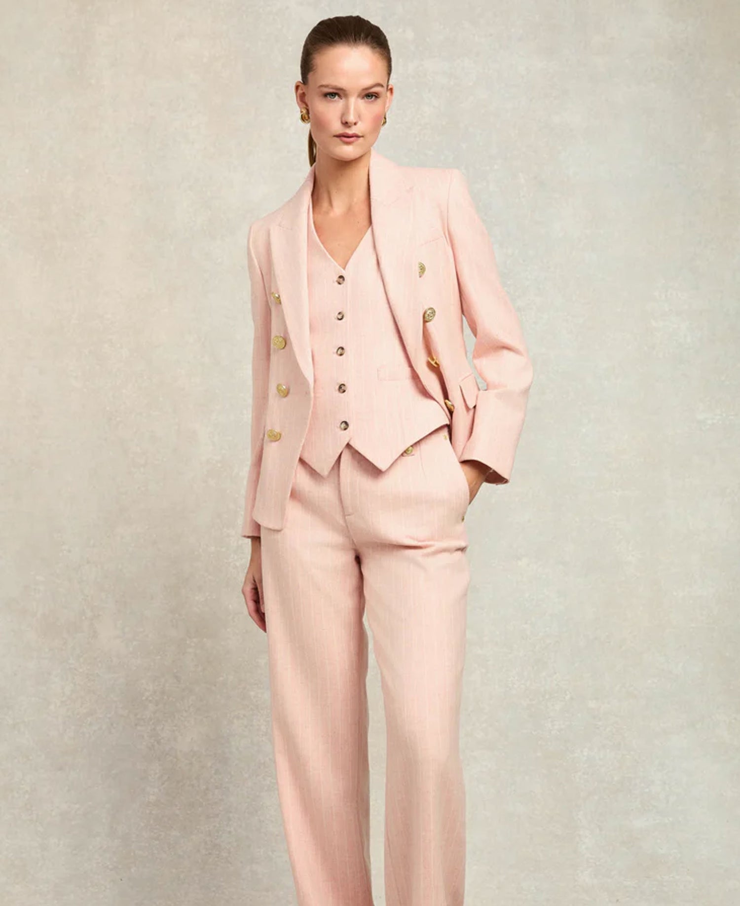 Hampton Waistcoat - Pink Chalk Pinstripe