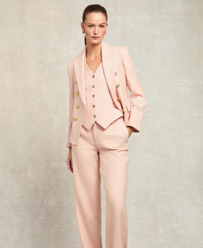Hampton Waistcoat - Pink Chalk Pinstripe