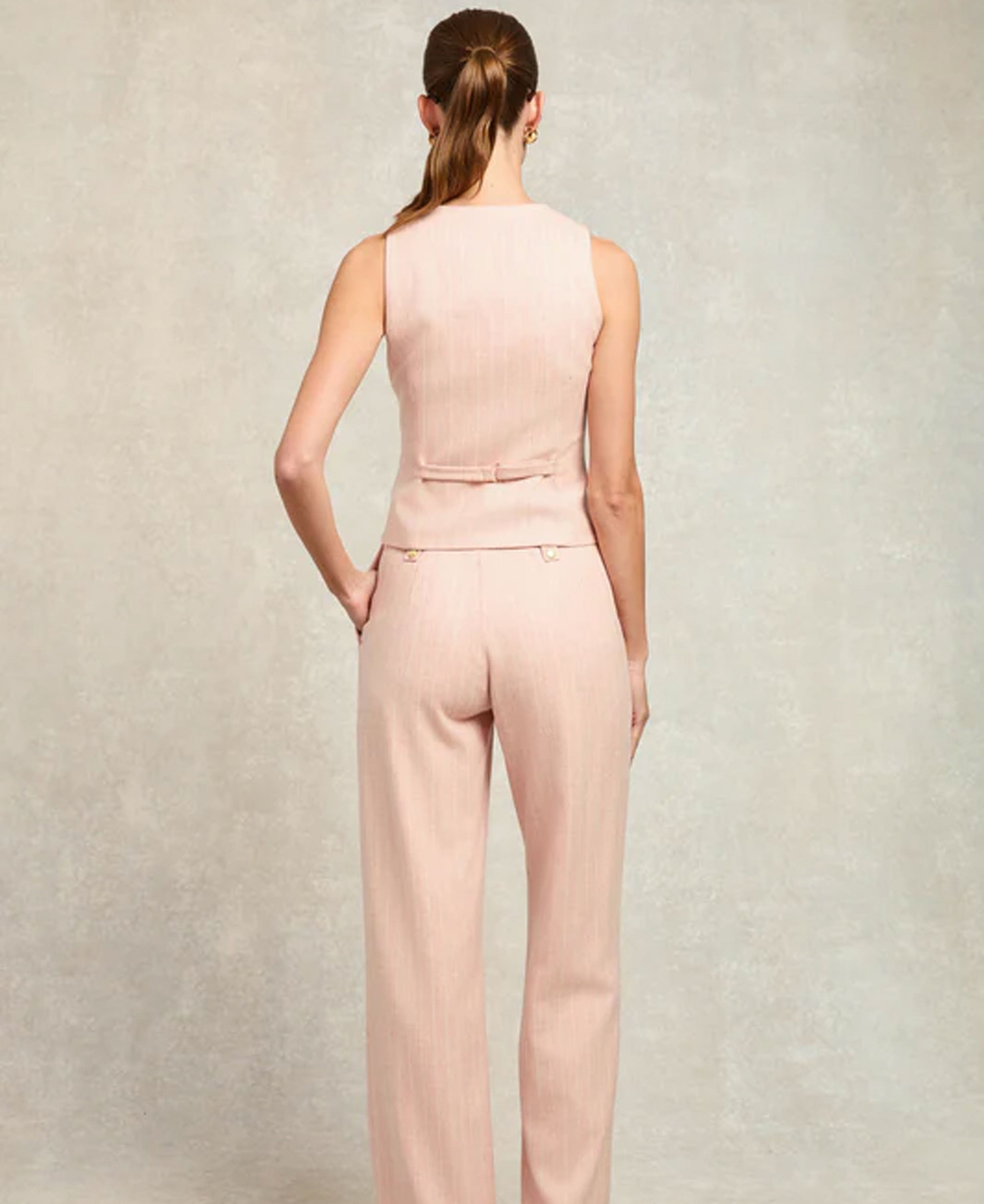 Hampton Waistcoat - Pink Chalk Pinstripe