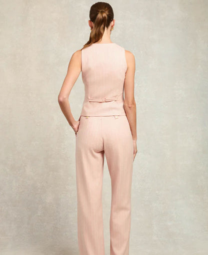 Hampton Waistcoat - Pink Chalk Pinstripe