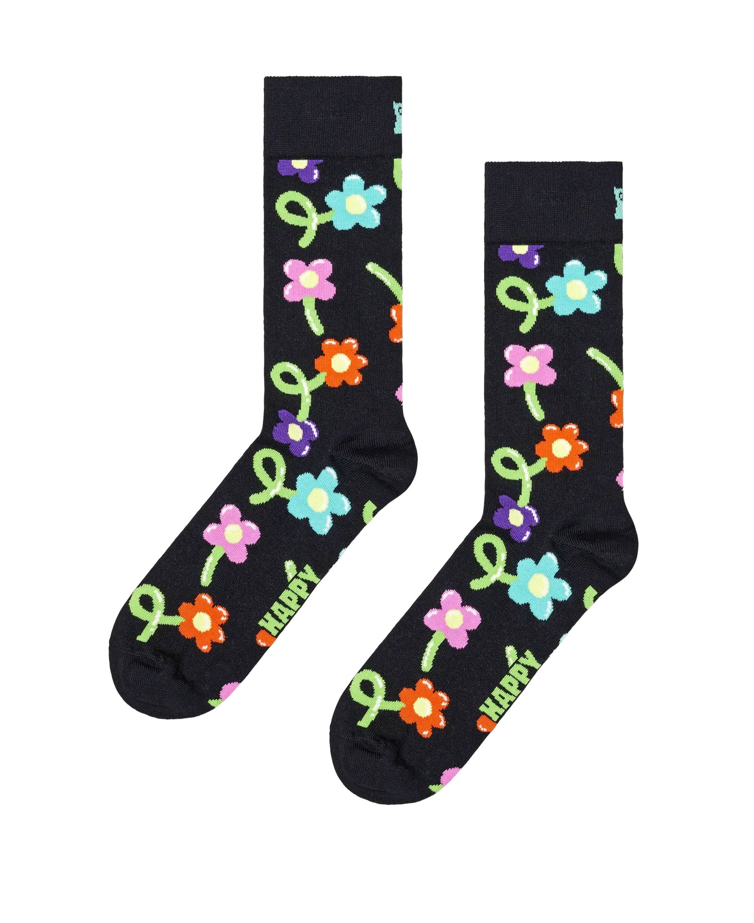 Balloon Flower Socks - Black