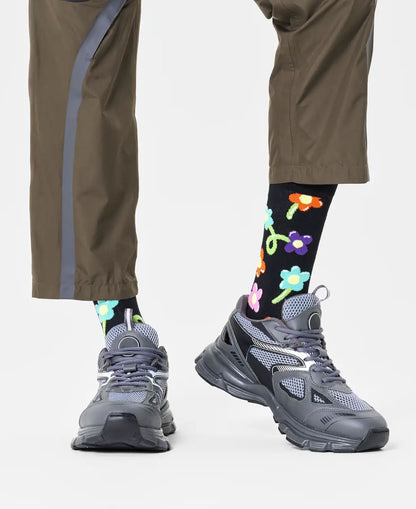 Balloon Flower Socks - Black