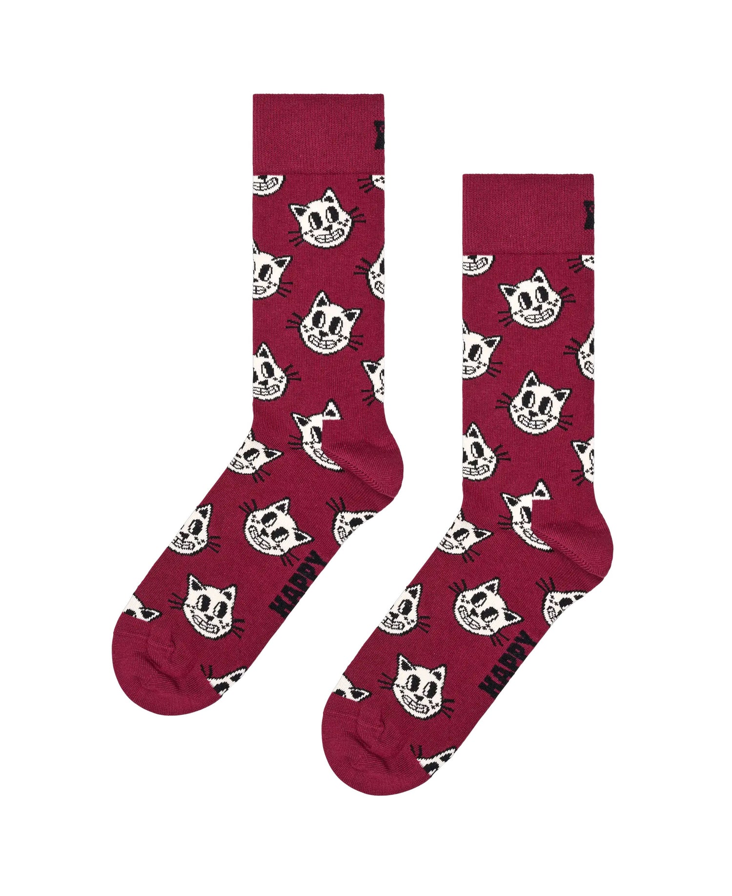 Cat Socks - Dark Red