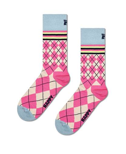 Mixed Argyle Socks - Pink