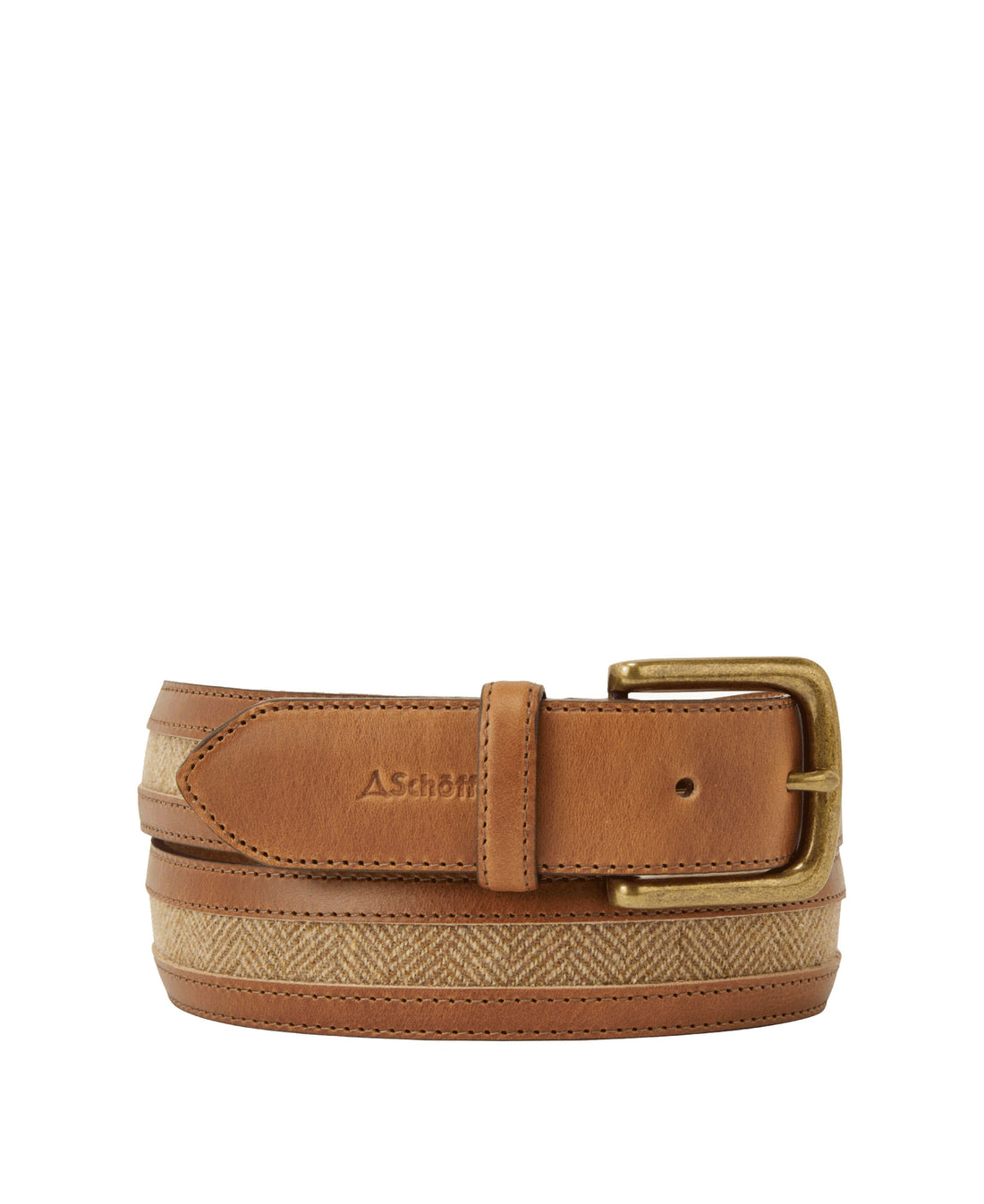 Hartington Belt - Oak Herringbone Tweed