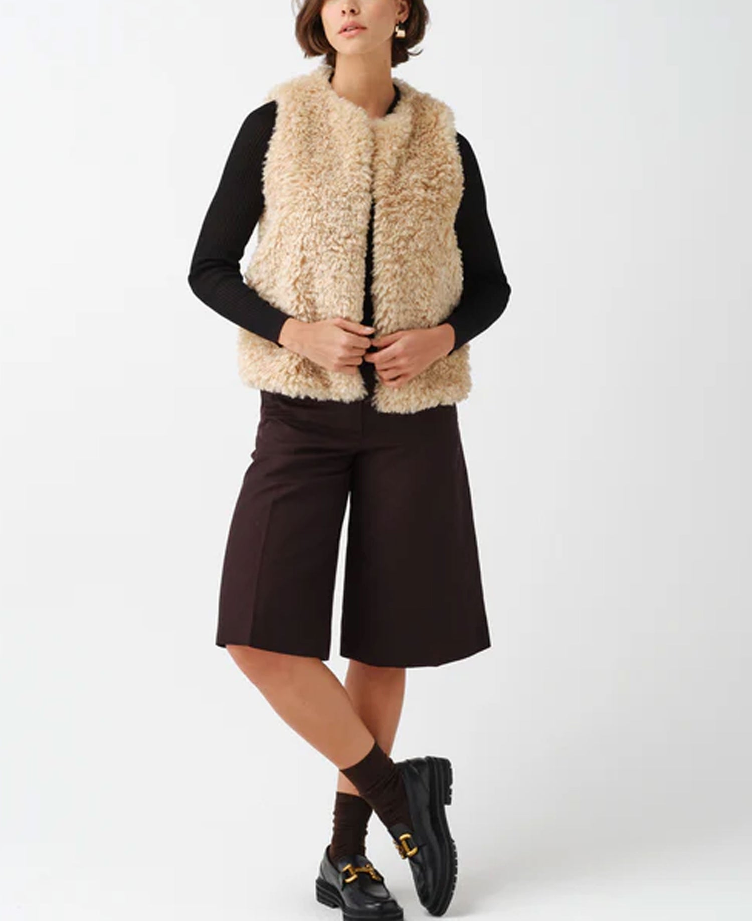 Faux Sheepskin Gilet - Cream Faux Sheepskin