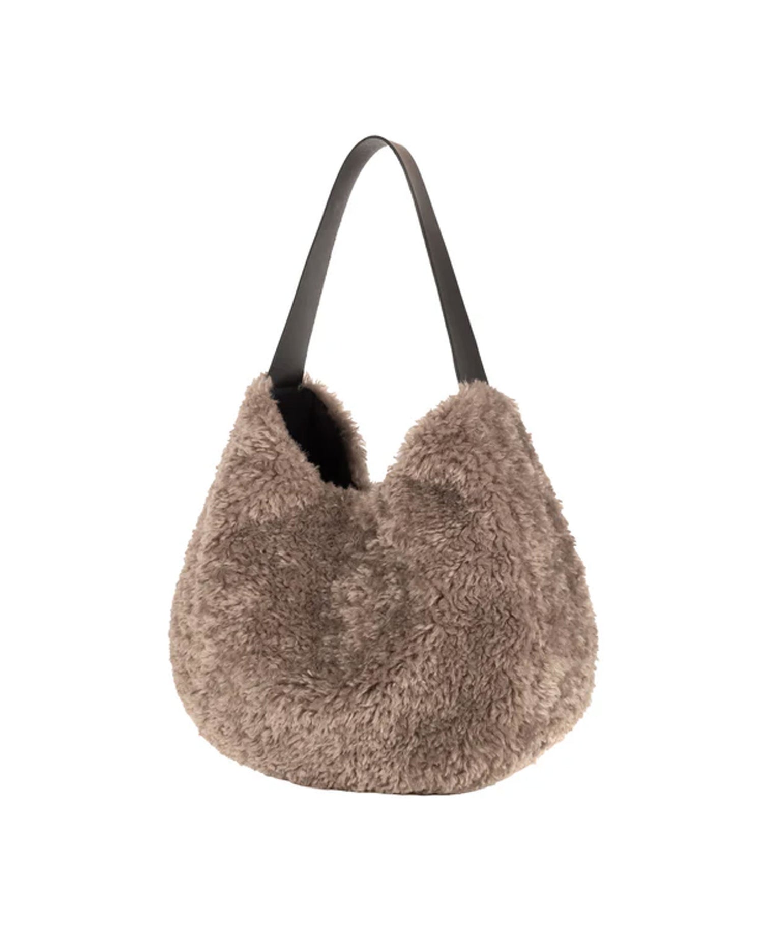 Slouch Bag - Taupe Faux Sheepskin
