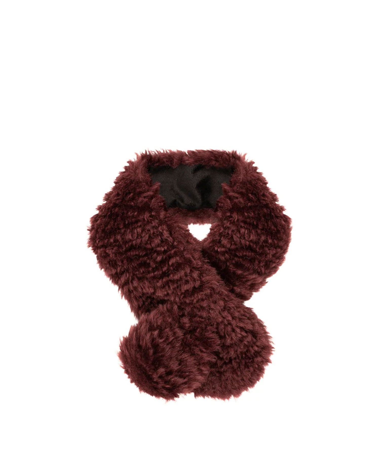 Tiptop Scarf - Burgundy Faux Sheepskin