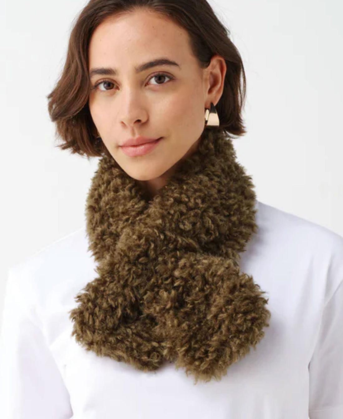 Tiptop Scarf - Taupe Faux Sheepskin