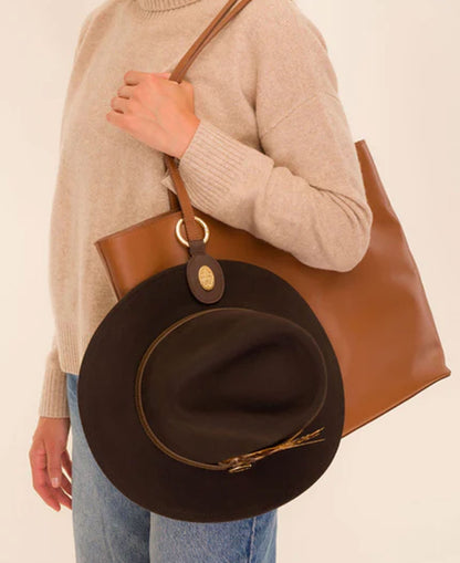 Hat clip - Brown Leather