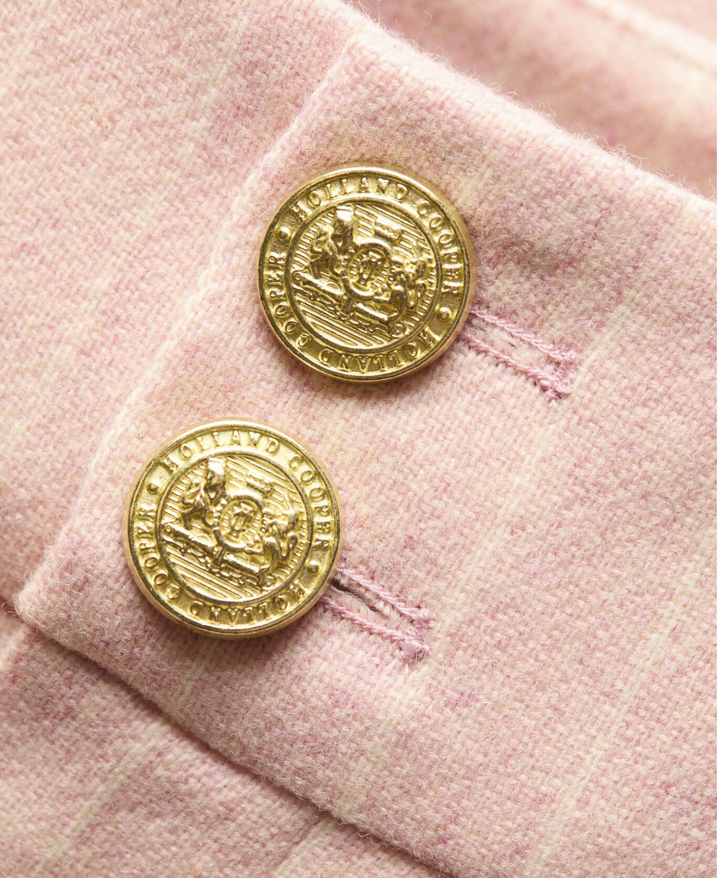 High Waisted Straight Trousers - Pink Chalk Pinstripe