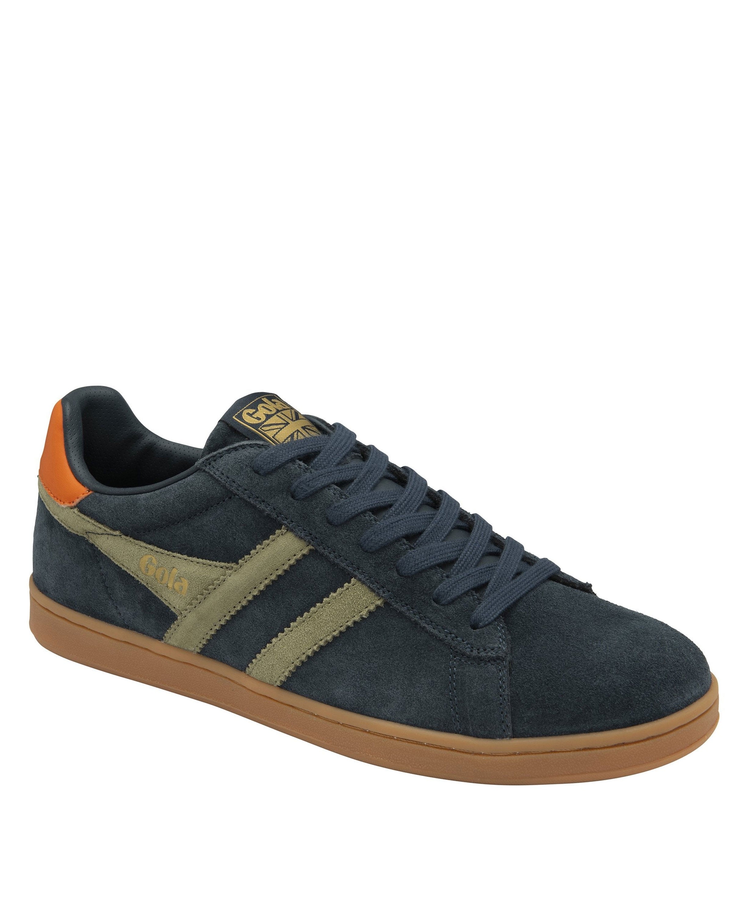 Equipe II Suede Trainers - Navy/Light Khaki/Moody Orange