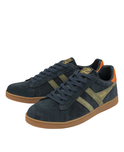 Equipe II Suede Trainers - Navy/Light Khaki/Moody Orange