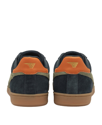 Equipe II Suede Trainers - Navy/Light Khaki/Moody Orange