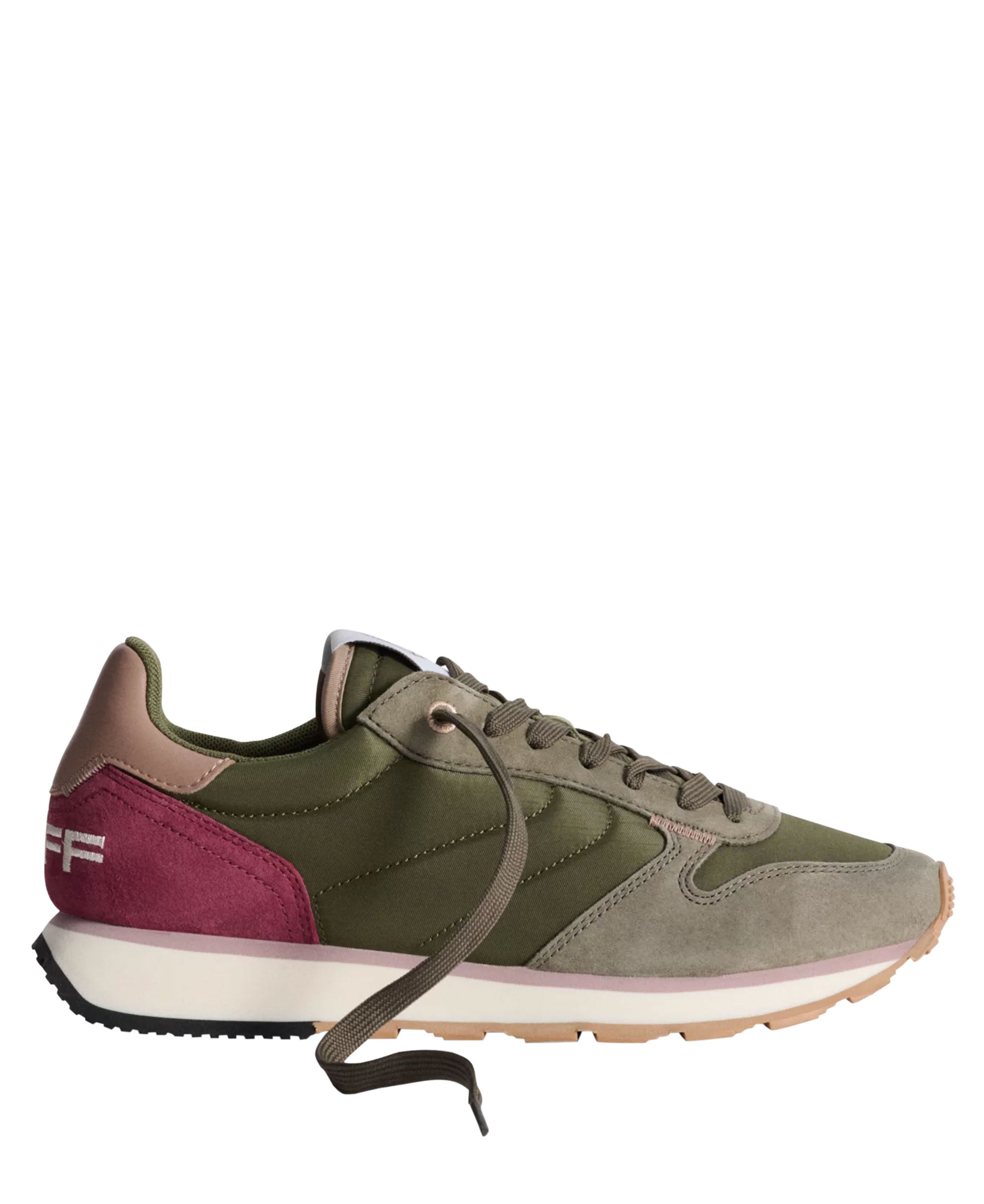 Velia Track and Field Trainers - Khaki/Burgundy