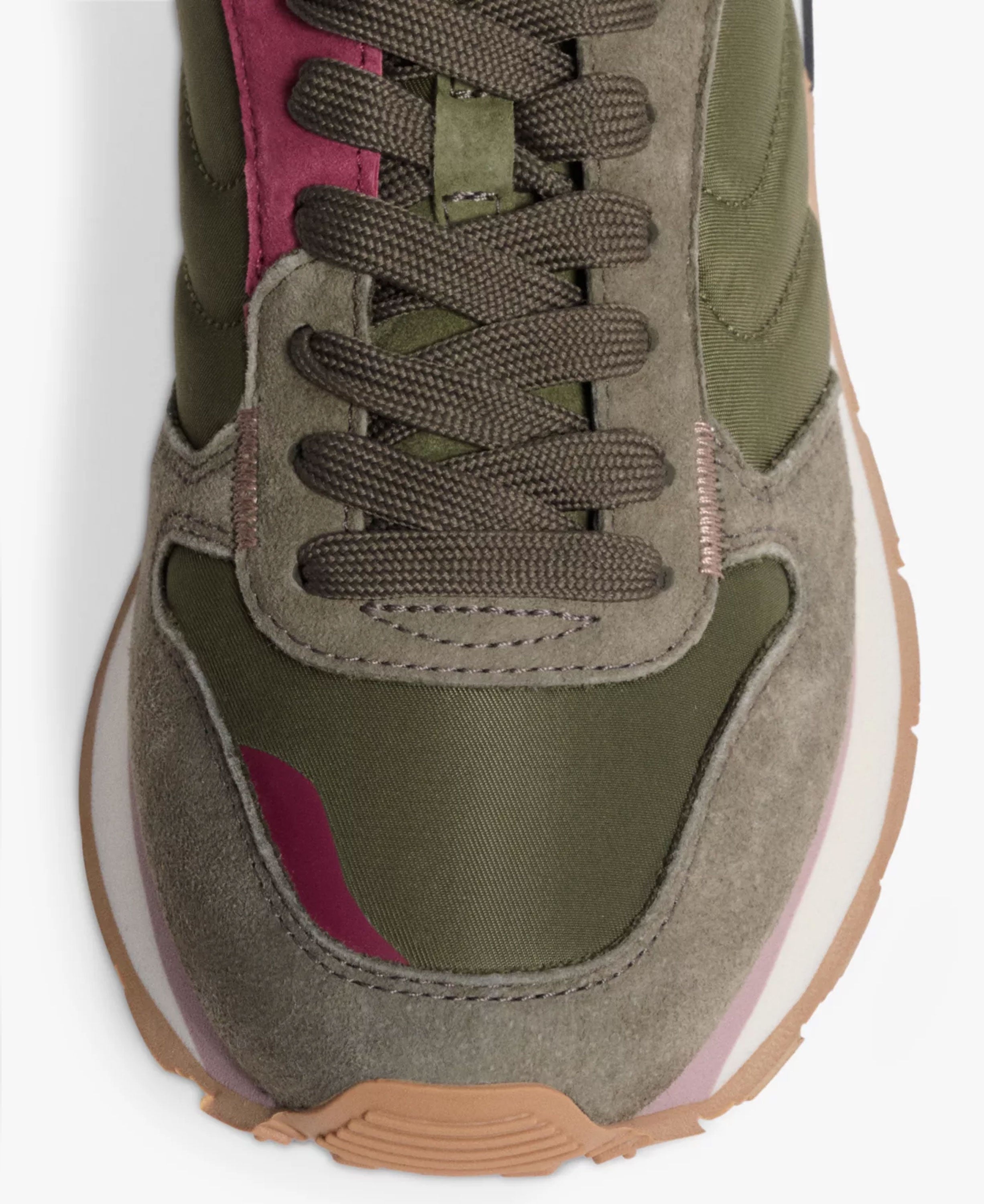 Velia Track and Field Trainers - Khaki/Burgundy