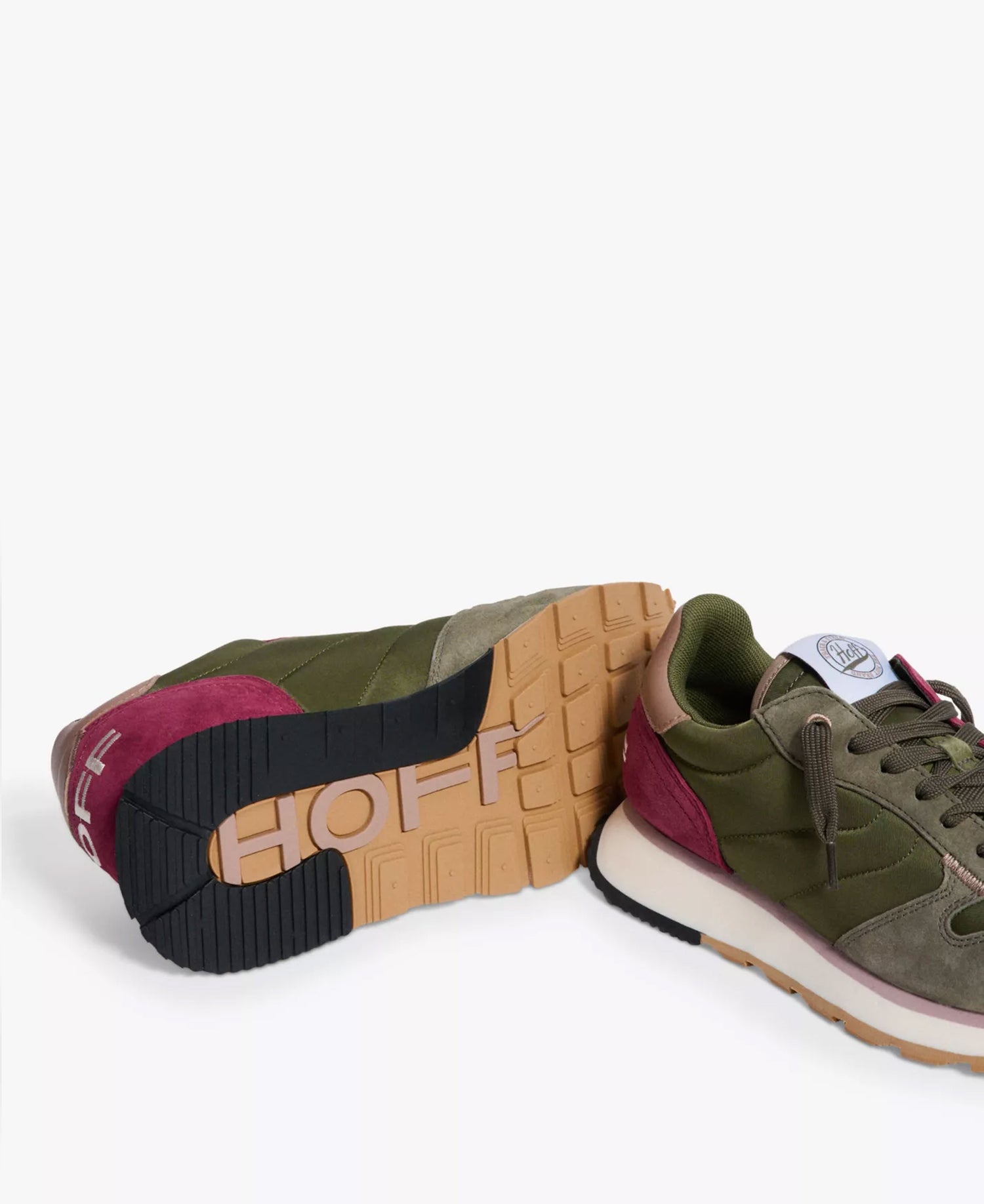 Velia Track and Field Trainers - Khaki/Burgundy