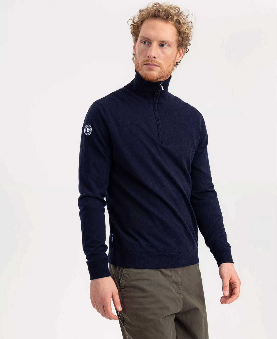 Jesper T-Neck Windproof Sweater - Dark Navy