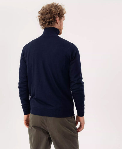 Jesper T-Neck Windproof Sweater - Dark Navy