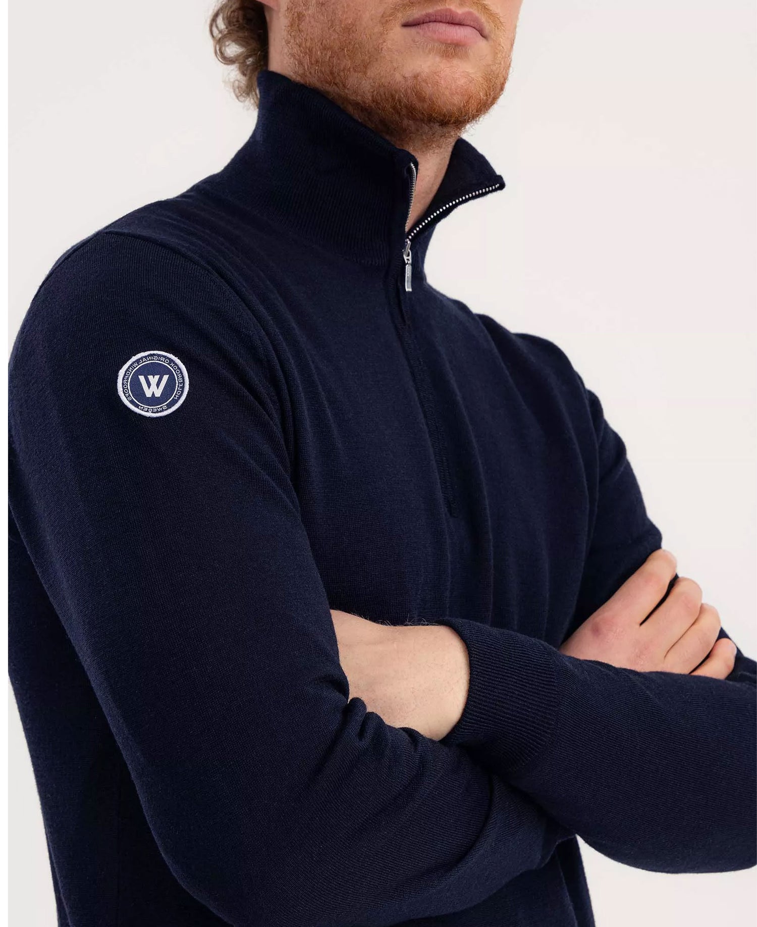 Jesper T-Neck Windproof Sweater - Dark Navy