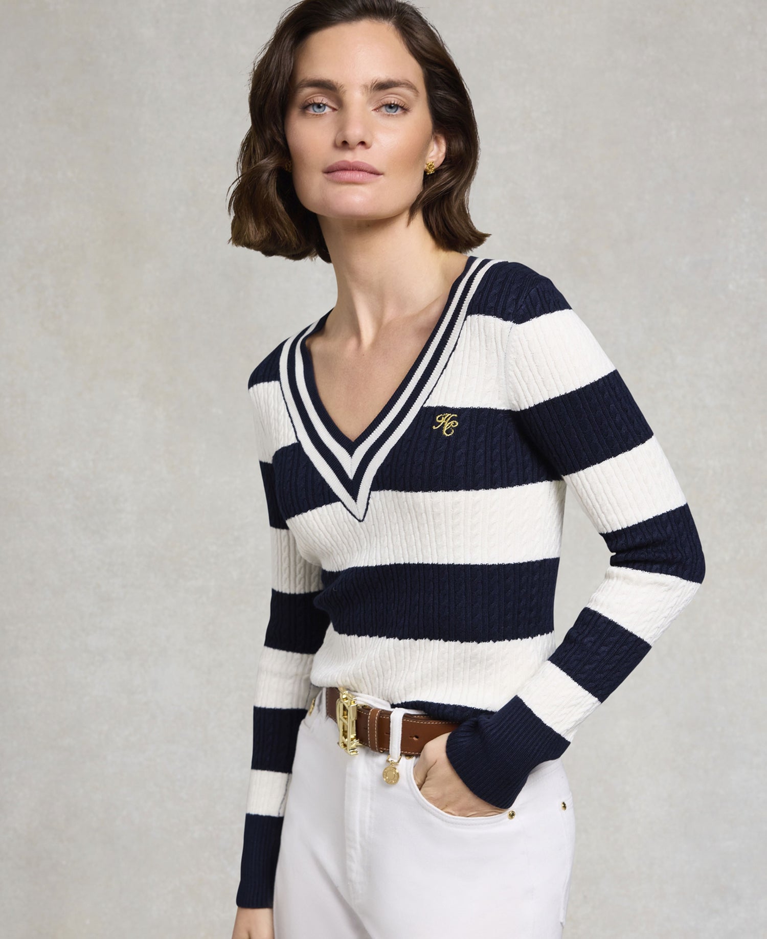 Badminton Knit - Ink Navy Stripe