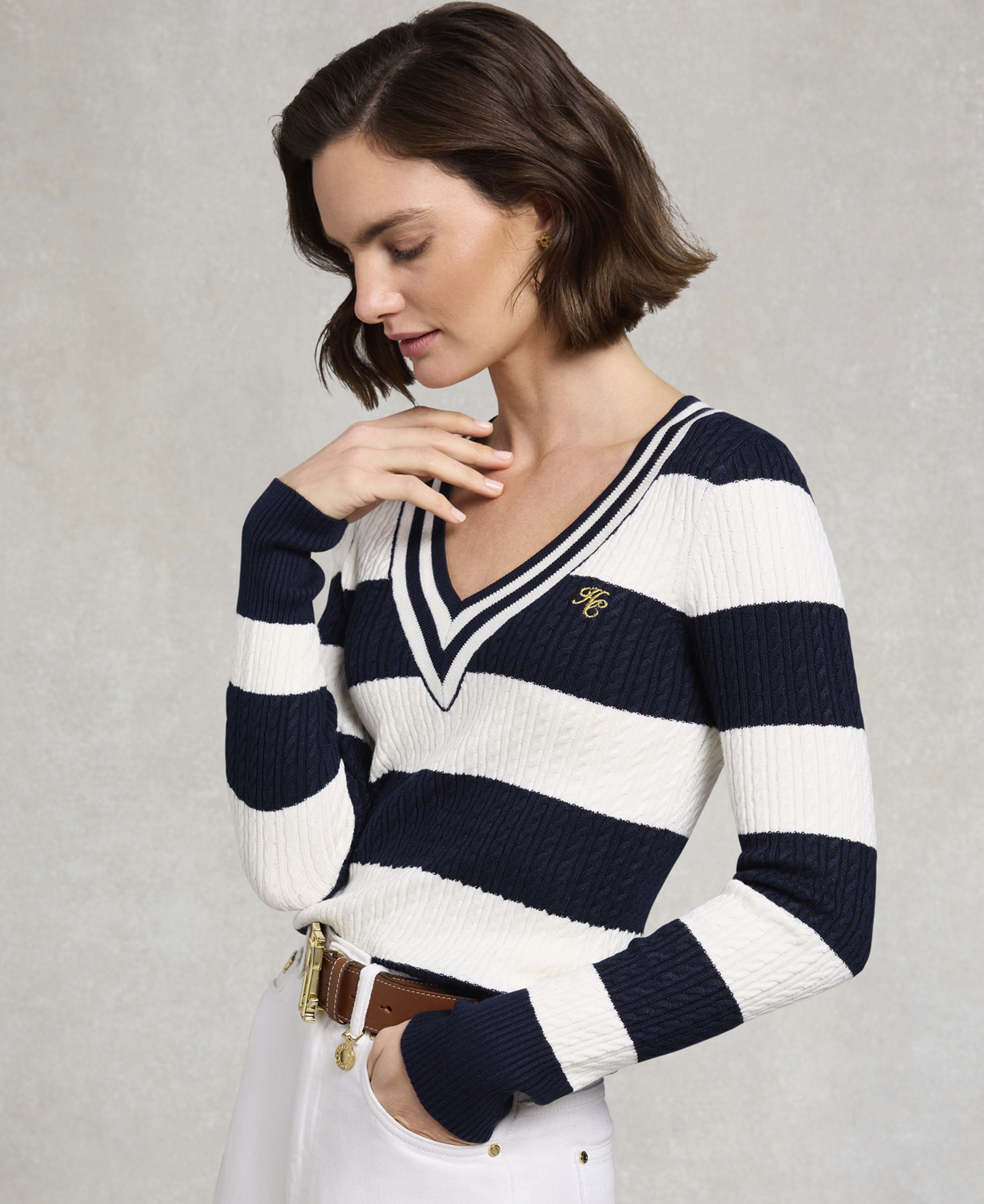 Badminton Knit - Ink Navy Stripe