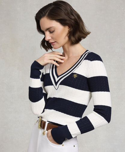 Badminton Knit - Ink Navy Stripe