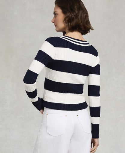 Badminton Knit - Ink Navy Stripe