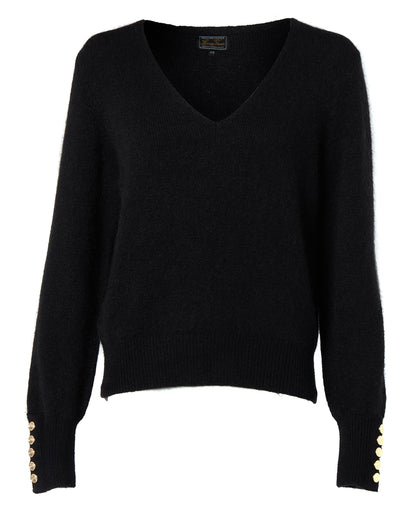 Amelia V-Neck Knit - Black