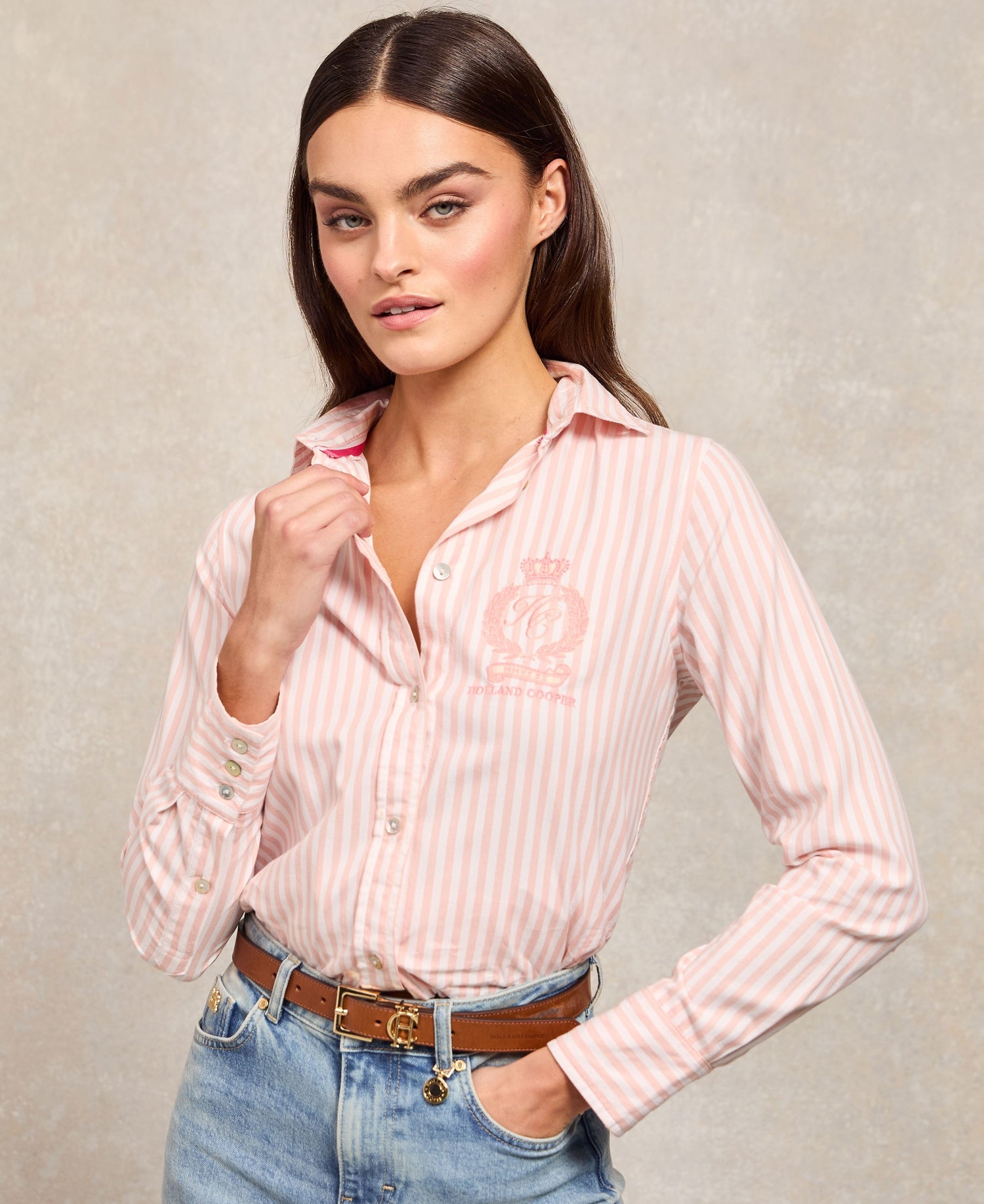 Classic Button Down Shirt - Pink Stripe