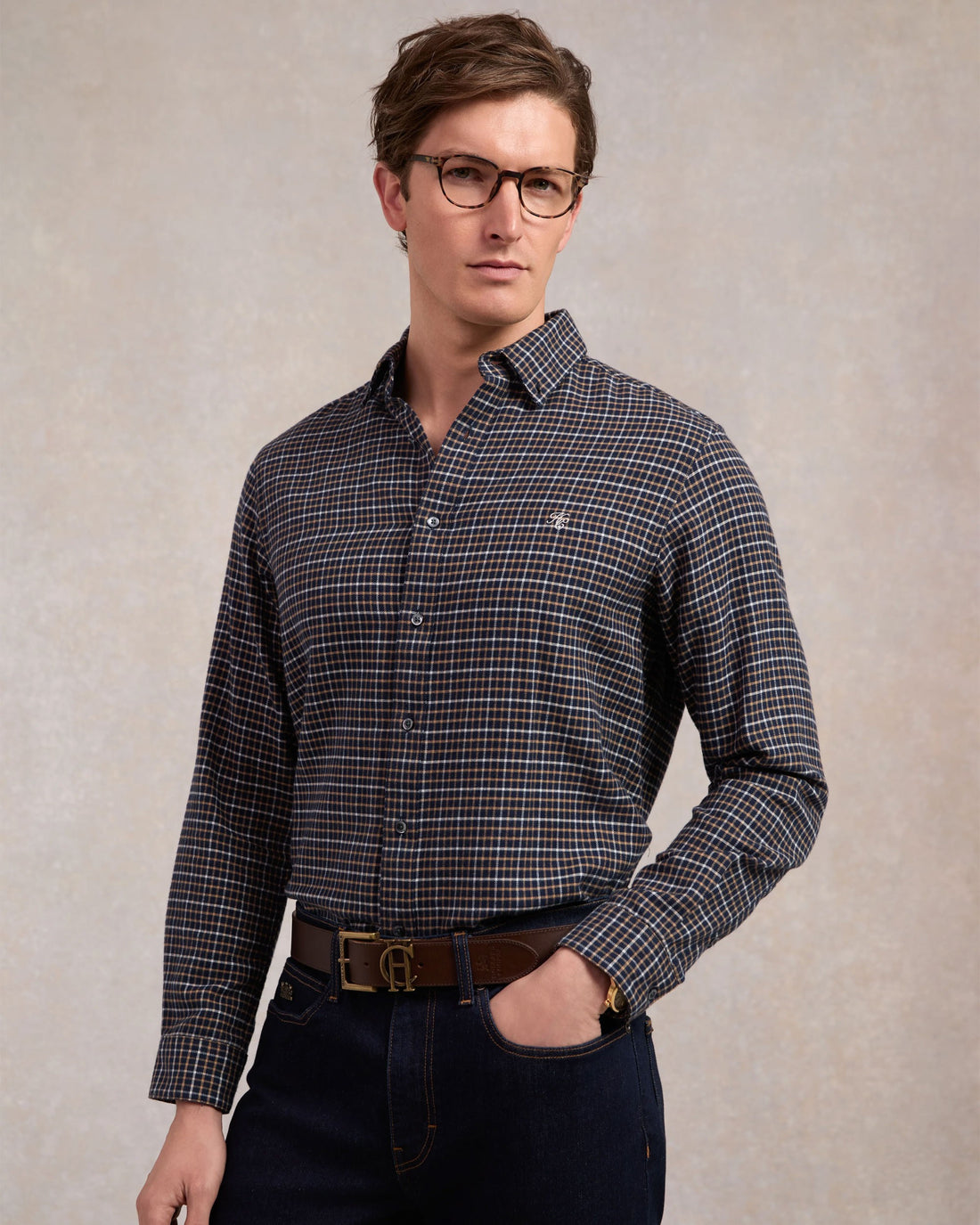 Classic Button Down Shirt - Cheltenham Navy Check