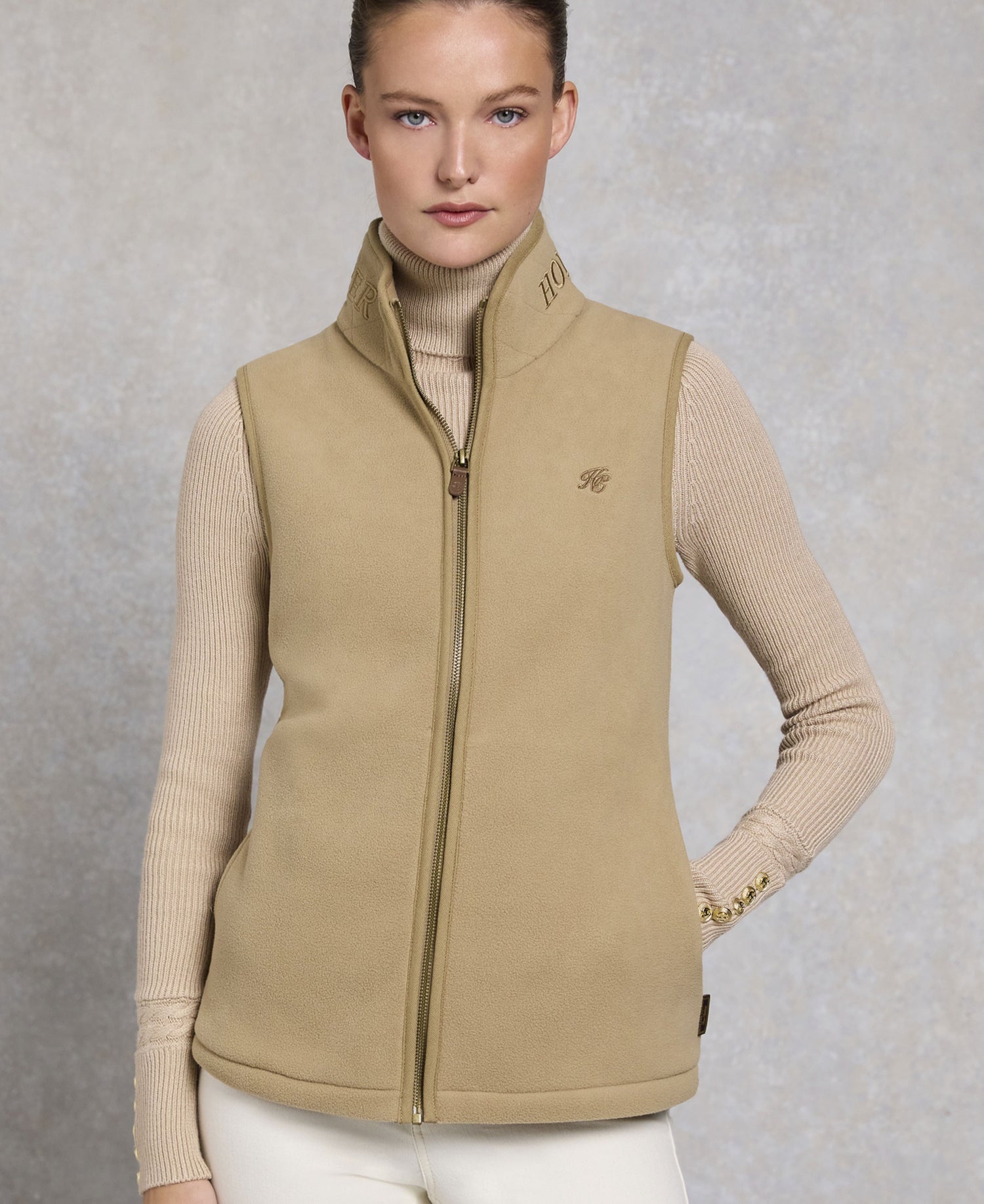 Country Fleece Gilet - Sand