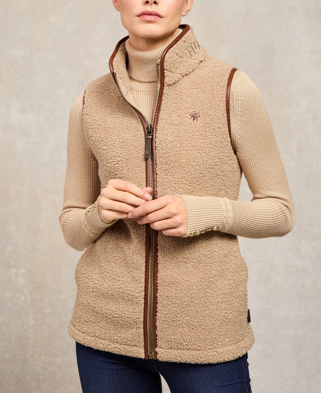 Country Fleece Gilet - Natural Borg