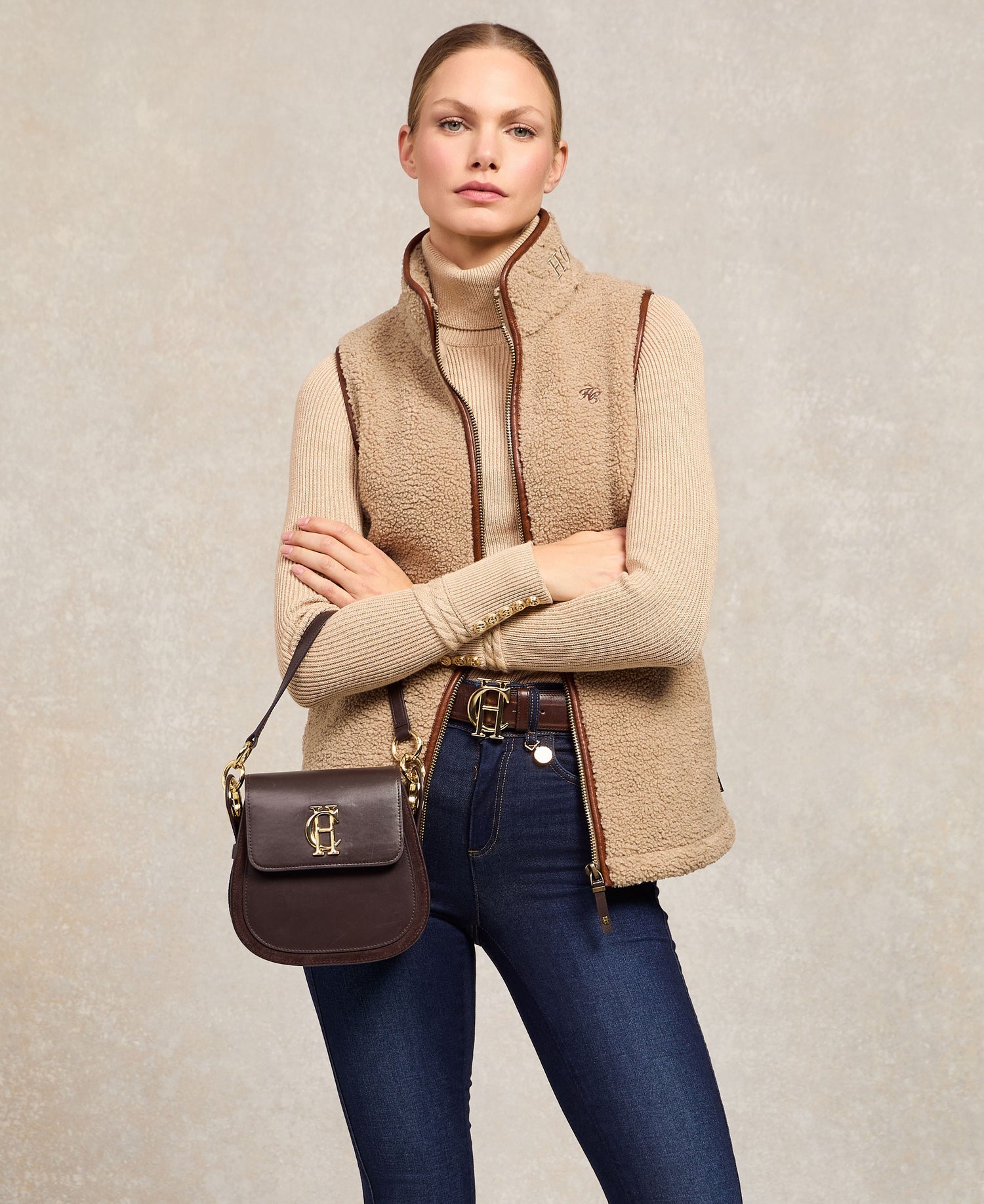 Country Fleece Gilet - Natural Borg