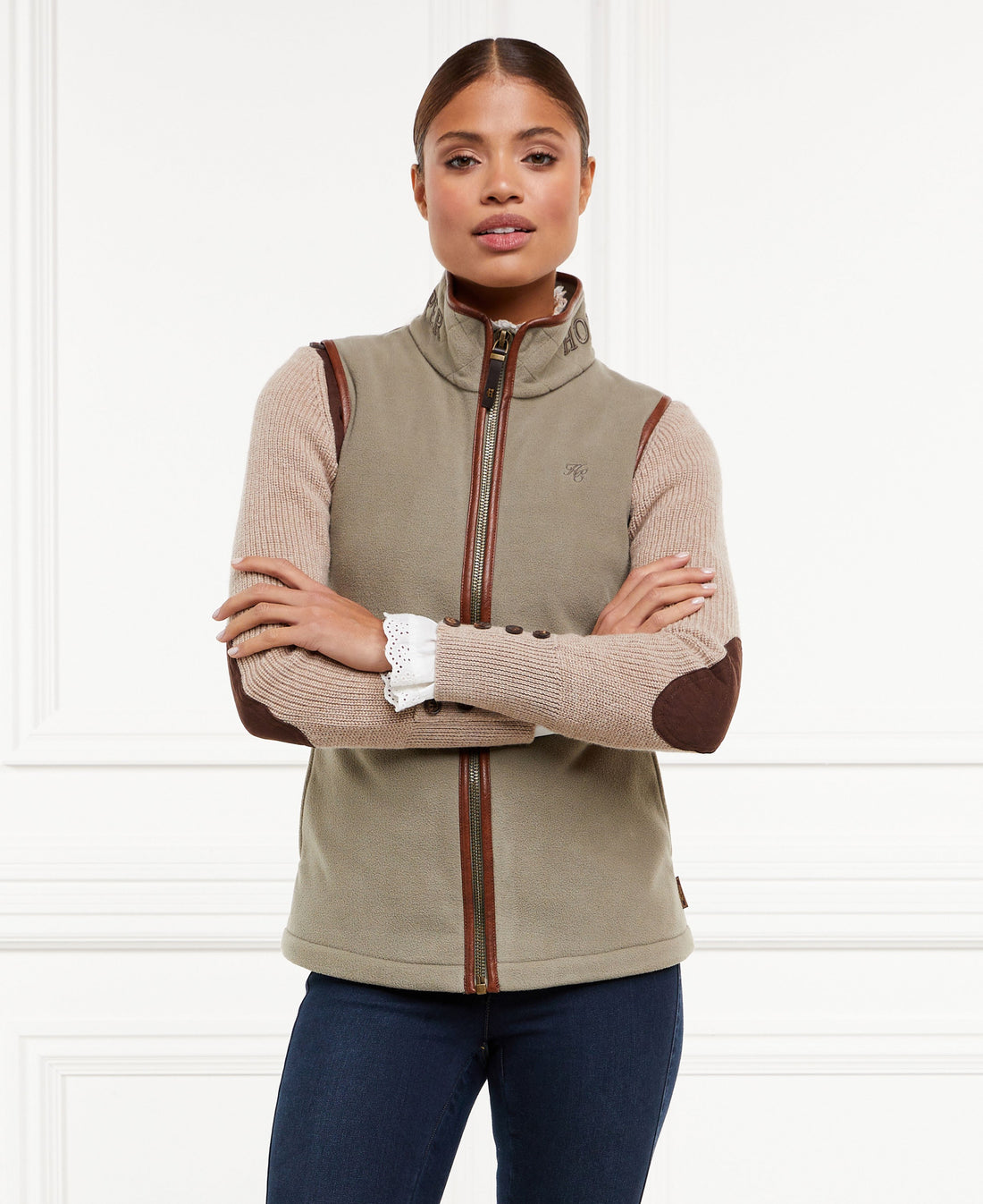 Country Fleece Gilet - Sage