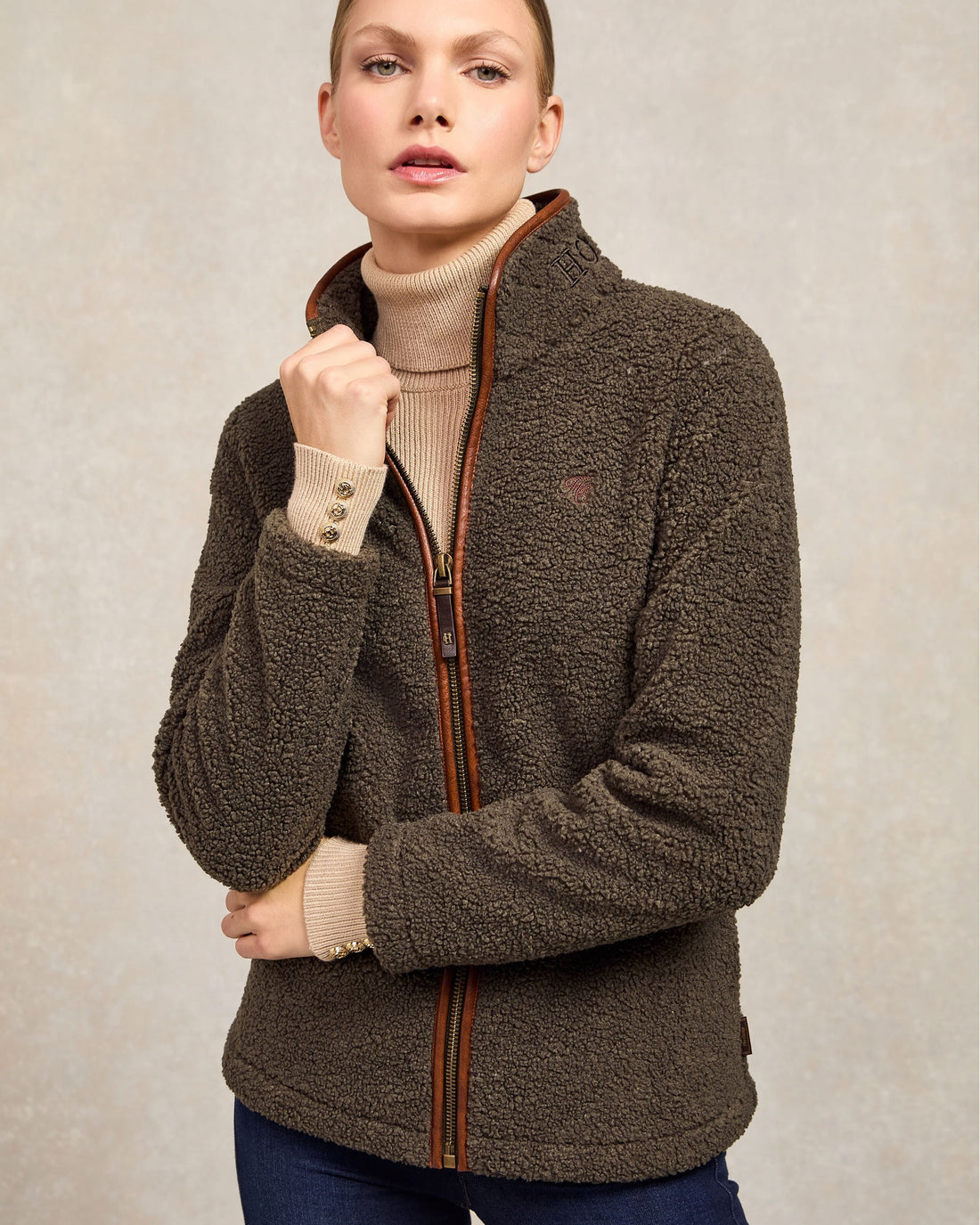 Country Fleece Jacket - Khaki Borg