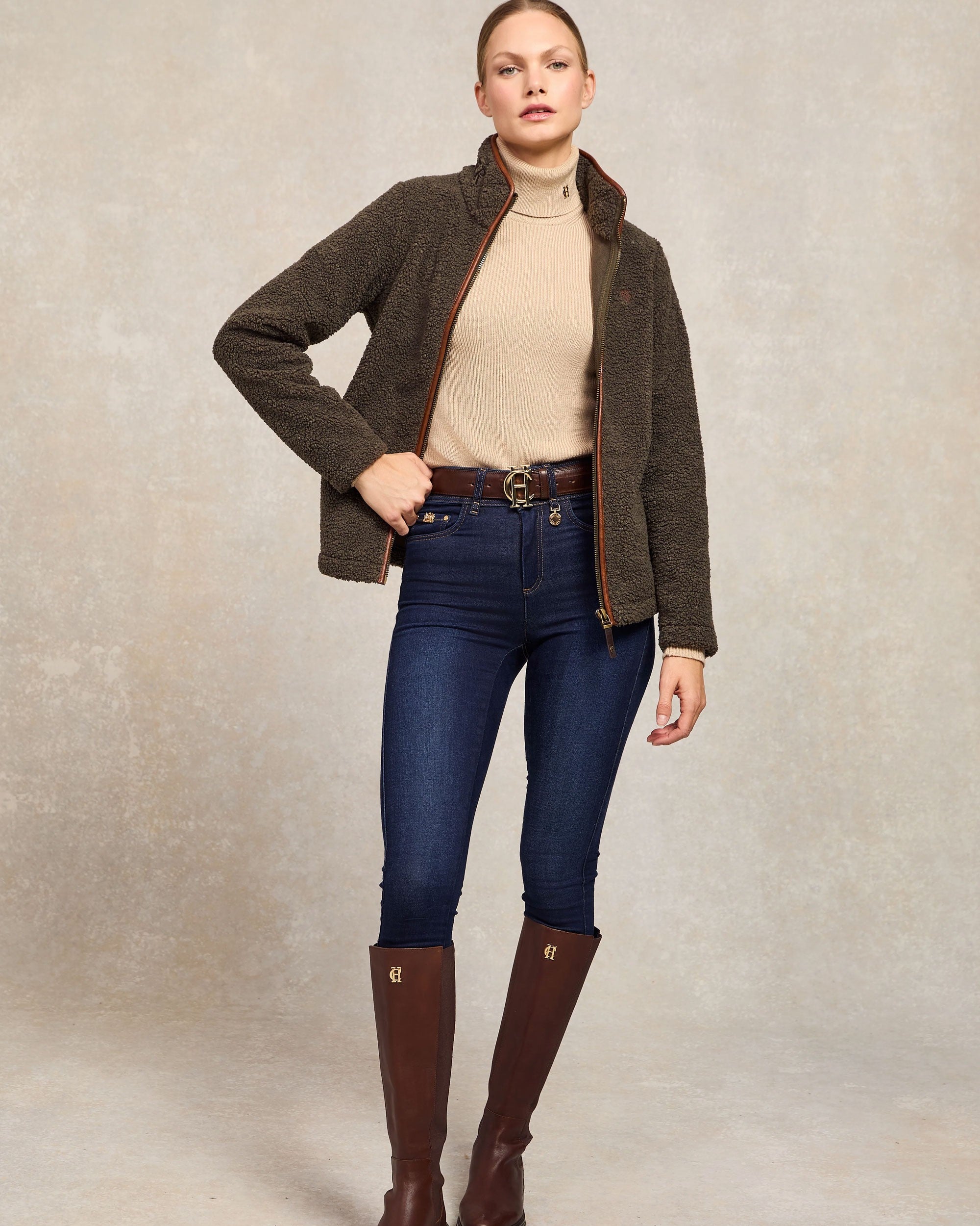 Country Fleece Jacket - Khaki Borg