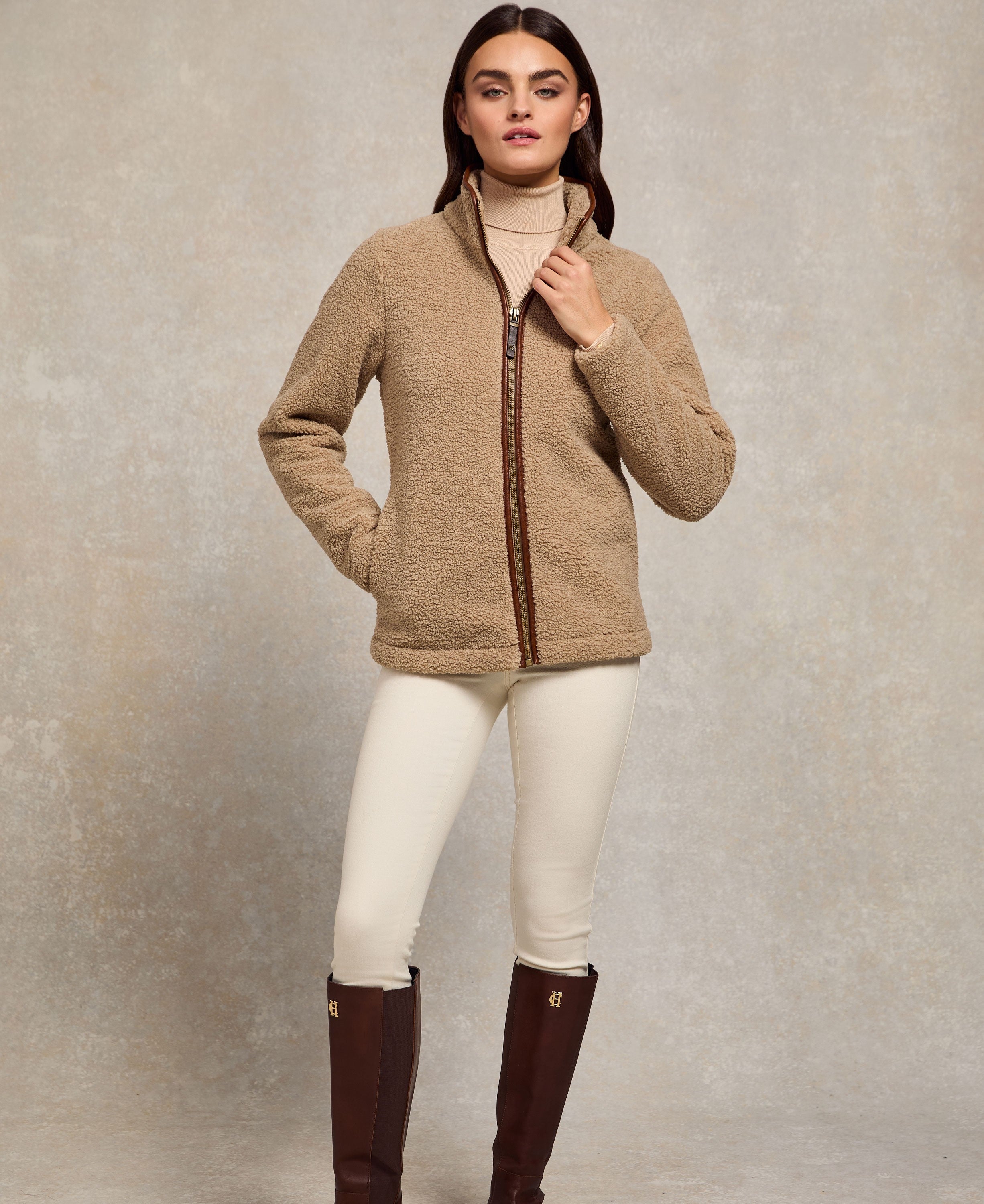 Country Fleece Jacket - Natural Borg