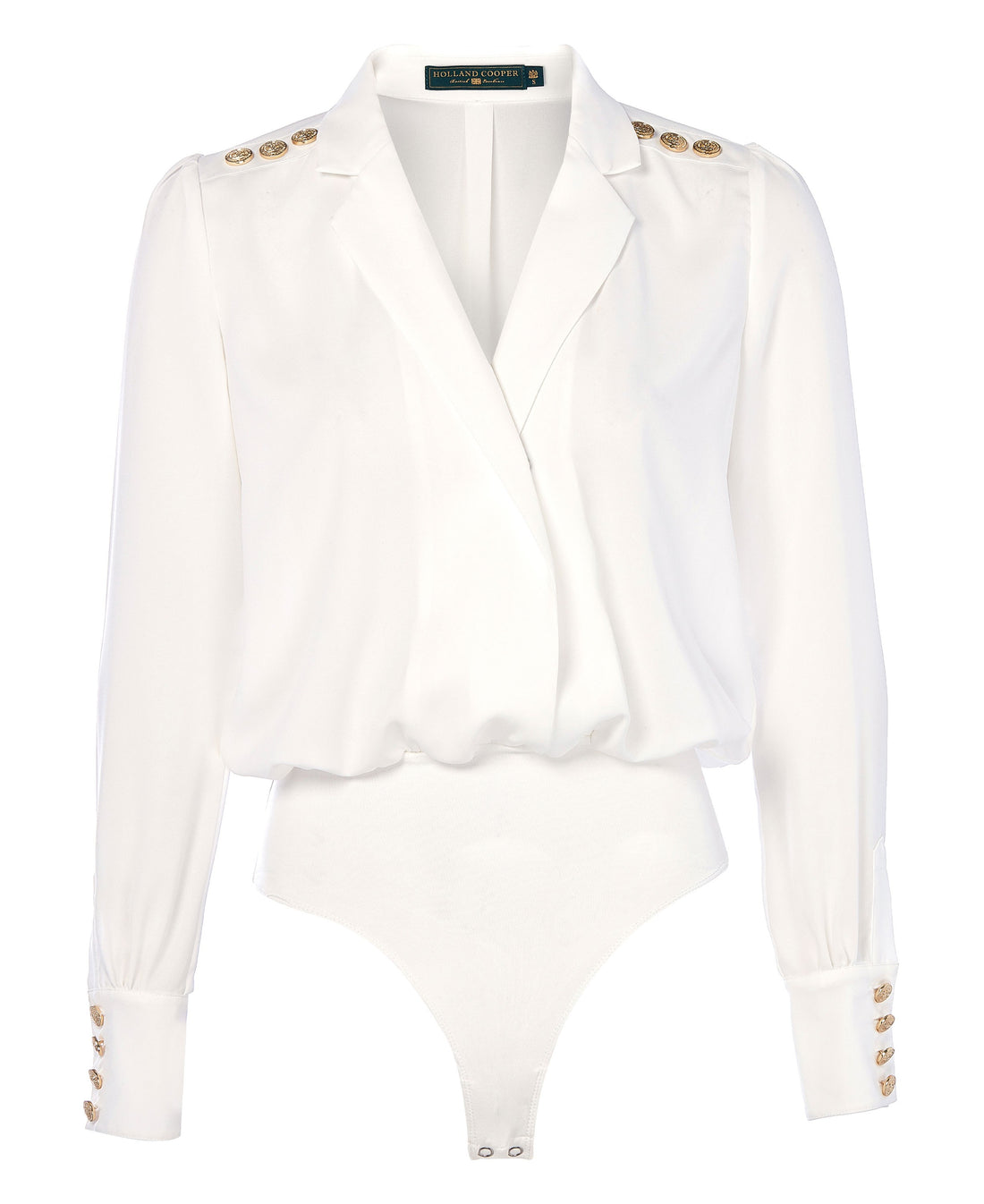 Cupro Shirt Bodysuit - White