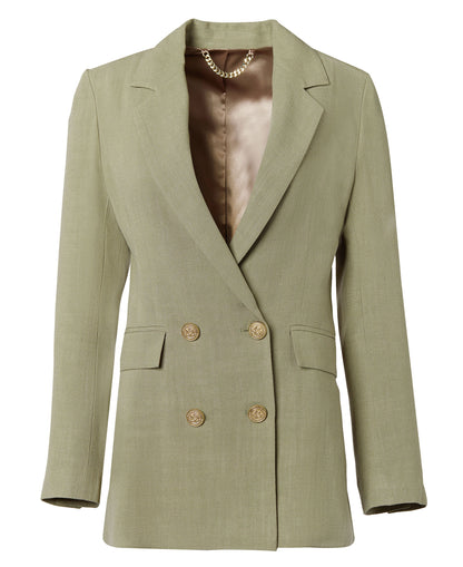 Double Breasted Blazer - Sage Linen