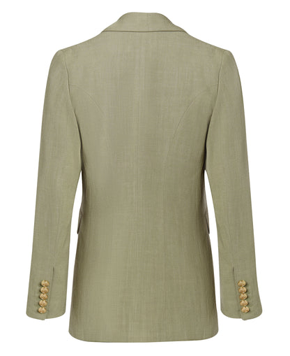Double Breasted Blazer - Sage Linen