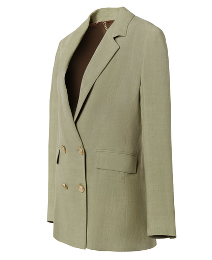 Double Breasted Blazer - Sage Linen