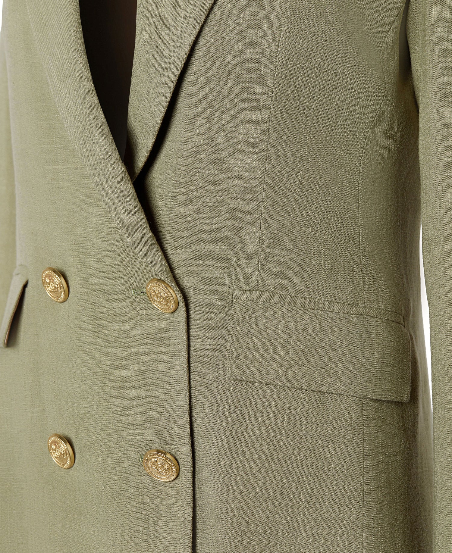 Double Breasted Blazer - Sage Linen