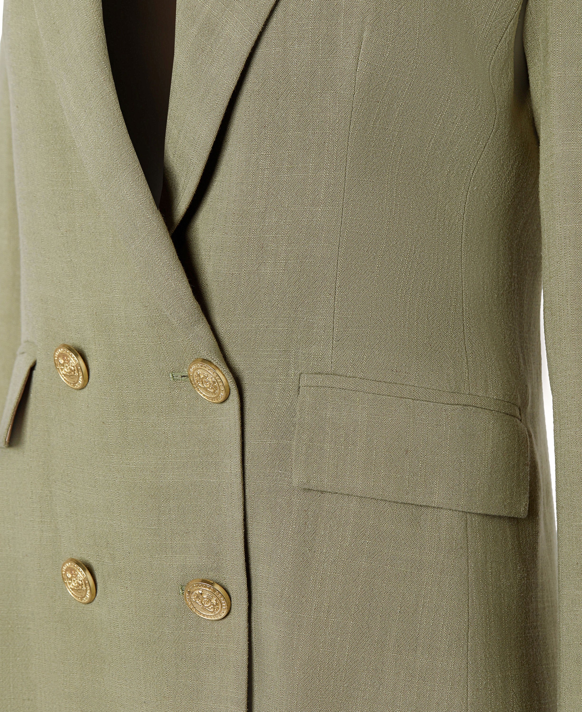 Double Breasted Blazer - Sage Linen