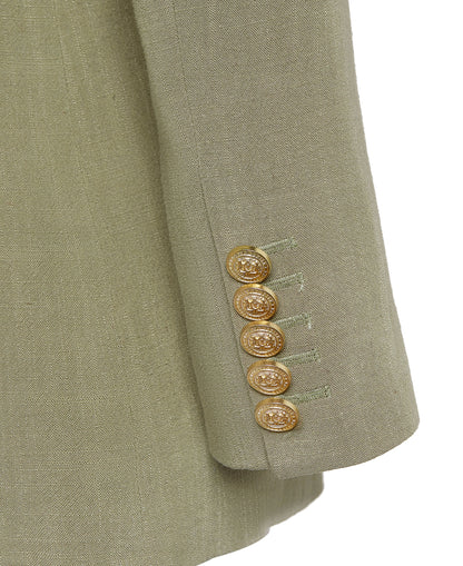 Double Breasted Blazer - Sage Linen