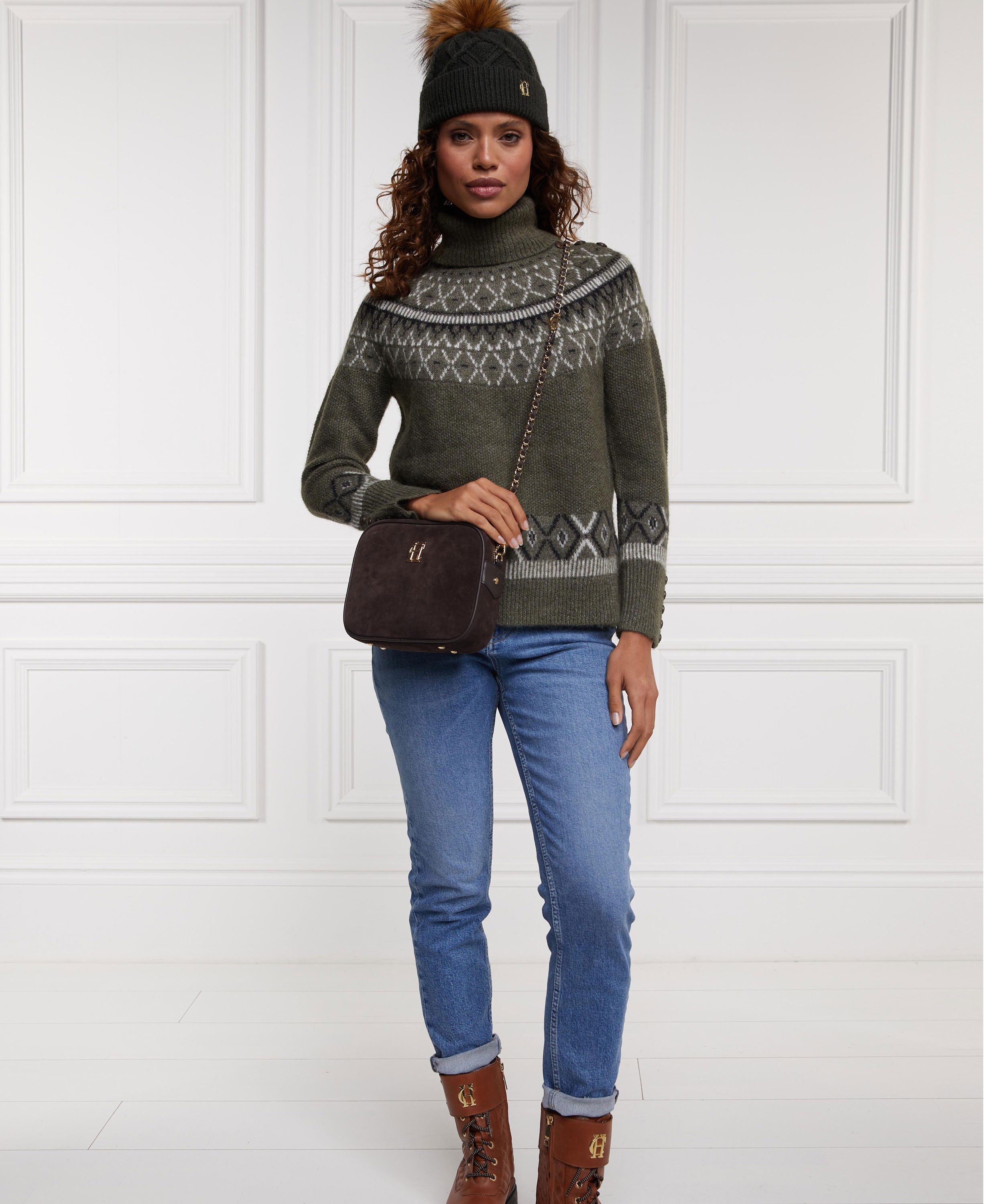 Fairisle Knit Jumper - Khaki