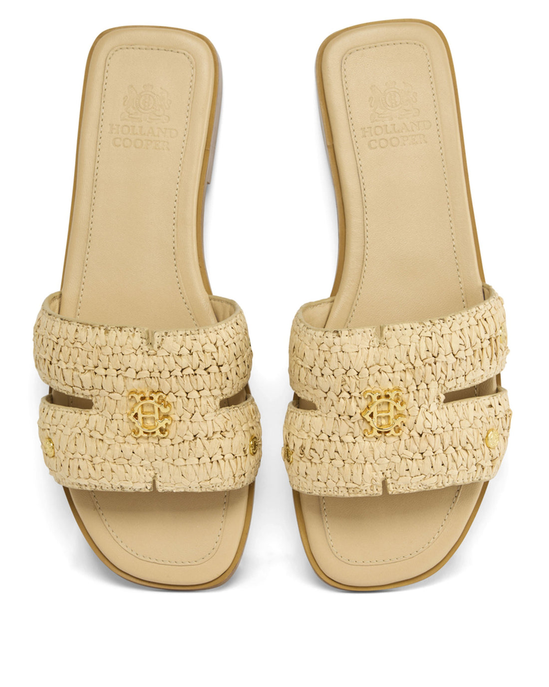 Heraldic Monogram Slides - Natural Straw