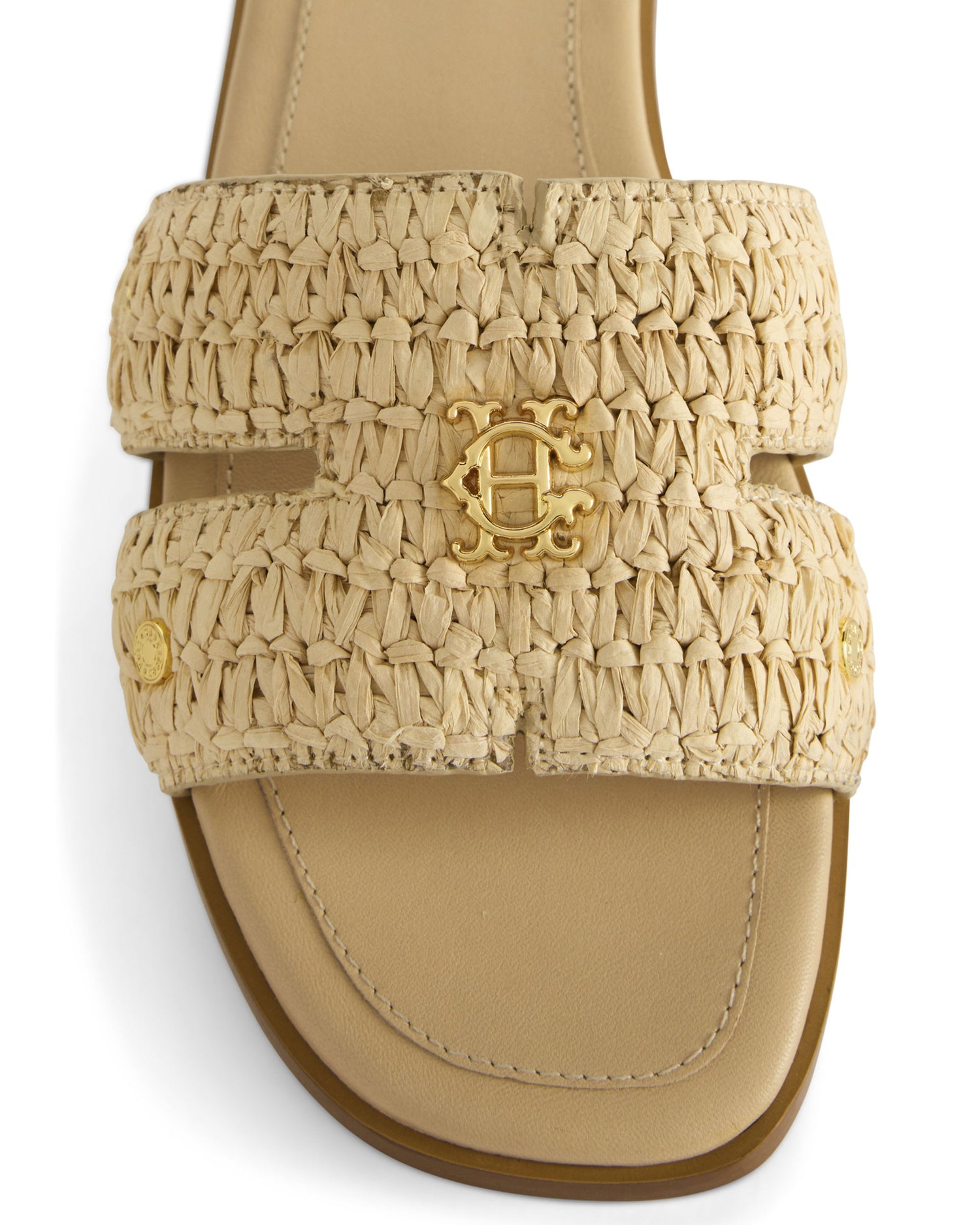 Heraldic Monogram Slides - Natural Straw