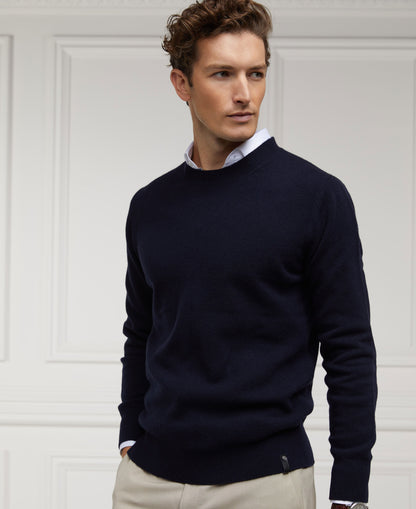 Byron Crew Neck Knit - Navy